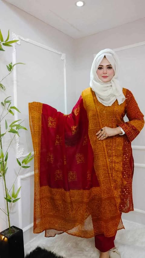 (q) mustard maroon joypuri