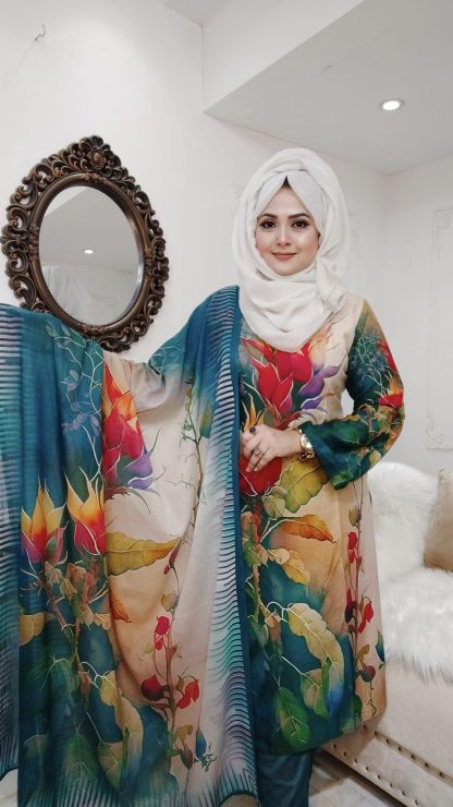 Buttery peacock blue lawn